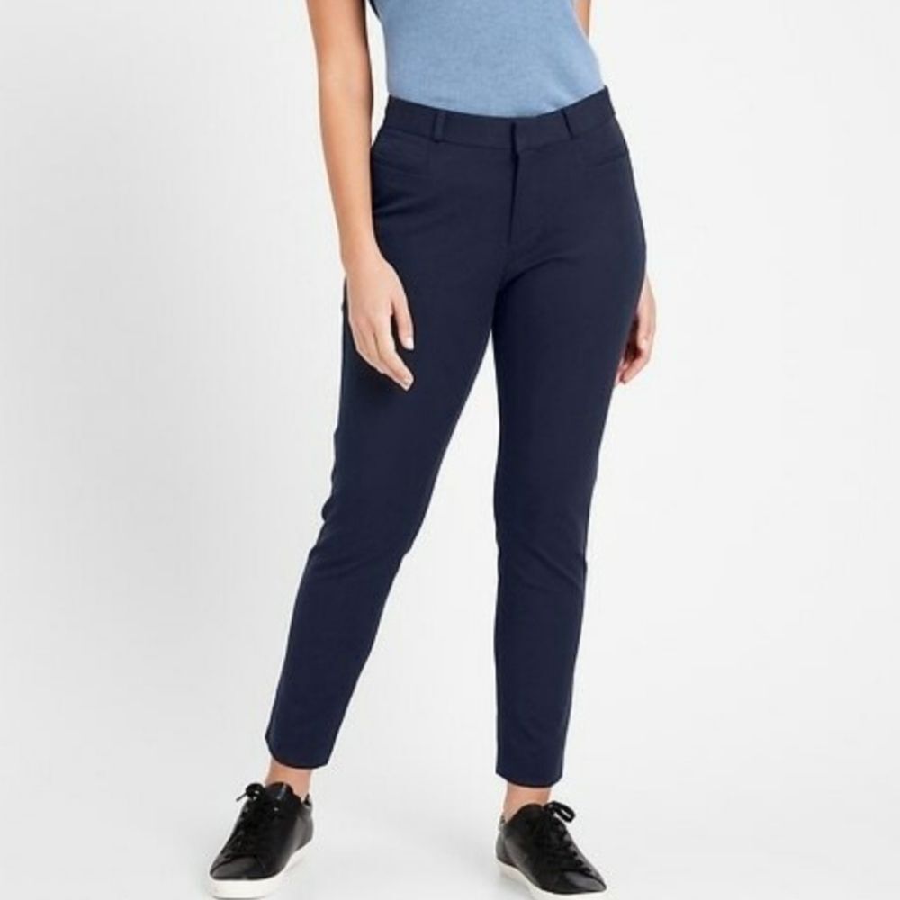 Banana Republic Curvy Mid-Rise Skinny Sloan Pant Navy Blue 2S Crop Business